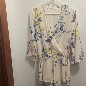 White floral romper